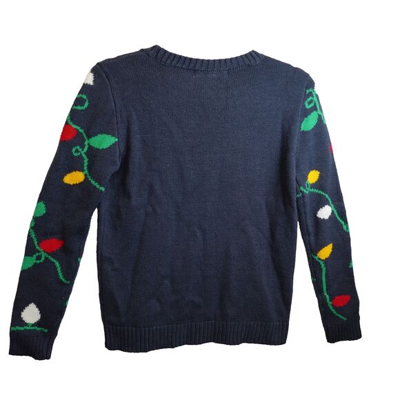 Indigo Rose Christmas Lights Sweater Women's Small Festive Holiday Party Sequins - Picture 3 of 7